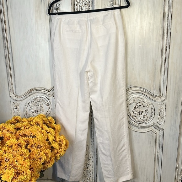 212 Collection Flat Front Linen Blend Trousers Classic Old Money Level - Picture 6 of 9